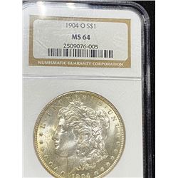 1904 O MS 64 NGC Morgan Silver Dollar