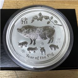 2019 1 Kilogram Year of The Pig Round Silver