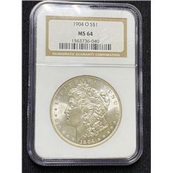 1904 O MS 64 NGC Morgan Silver Dollar