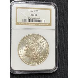1902 o MS 64 NGC Morgan Silver Dollar