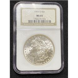 1904 O MS 65 NGC Morgan Silver Dollar