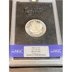 1883 CC GSA Hoard MS 63+ DPL Silver Morgan Dollar