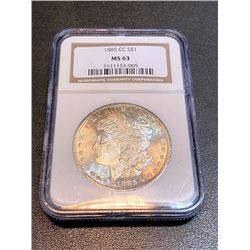 1885 CC MS 63 NGC Morgan Silver Dollar