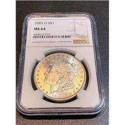 1885 O NGC MS 64 Morgan Silver Dollar