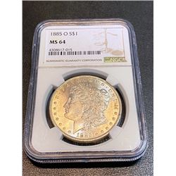 1885 O MS 64 NGC Morgan Silver Dollar