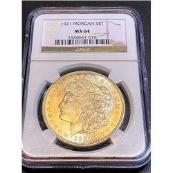 1921 MS 64 NGC Morgan Silver Dollar