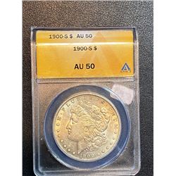 1900 S ANACS AU 50 Morgan Silver Dollar