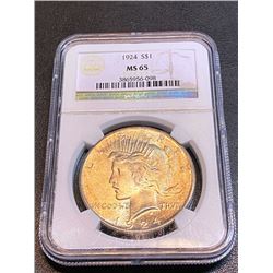 1924 MS 65 NGC Silver Peace Dollar