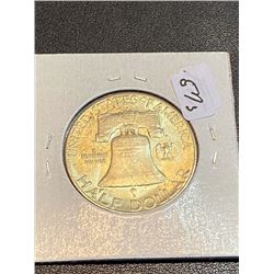 1949 S AU Franklin Silver Half Dollar