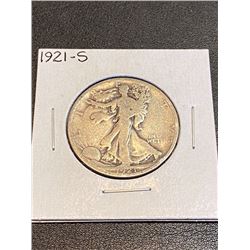 1921 S Walikng Liberty Silver Half Dollar