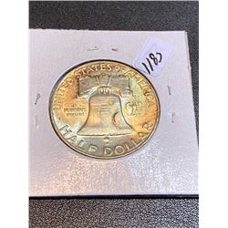 1953 D AU/BU Silver Franklin Half Dollar