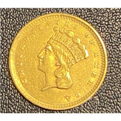 1856 Princess Head $1 Gold Coin