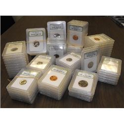 Lot of 50 pcs INB - BU and Proof Coins in Slabs