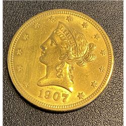 1907 $10 Gold Liberty Coin