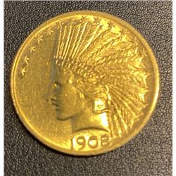 1908 $10 Gold Indian Coin