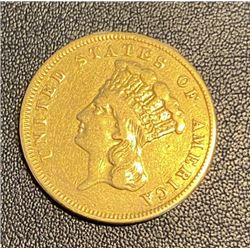 1859 $3 Gold Princess Coin