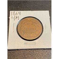 1864 L/M 2  Cent Coin