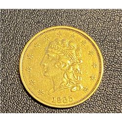 RARE 1835 $2.5 Gold Coin