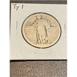 1917 Type 1 Standing Liberty Quarter VG