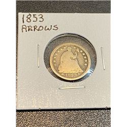 1853 Seated Liberty W/ Arrows 1/2 Dime