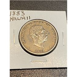 1883 Hawaiin 1/4 Dollar XF Grade RARE COIN!