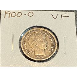 1900 O VF Grade Barber Dime