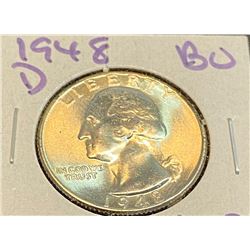 1948 D BU Grade Washington Quarter