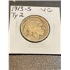 Image 1 : 1913 S TYPE 2 VG Grade Buffalo Nickel