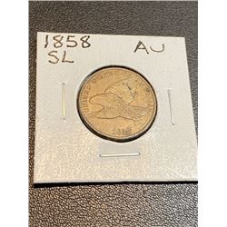 1858 SL Flying Eagle Cent AU Grade