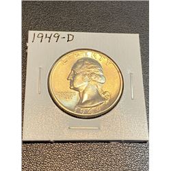1949 D BU Grade Washington Quarter