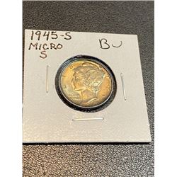 1945 s Micro S BU Grade Mercury Dime