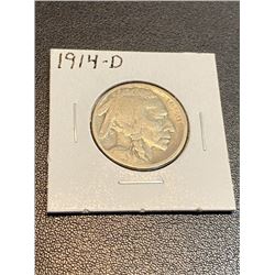 1914 D Full Readable Date Buffalo Nickel