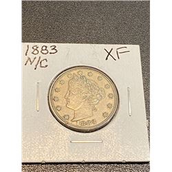 1883 No Cent XF Grade V Nickel ( Racketeer)