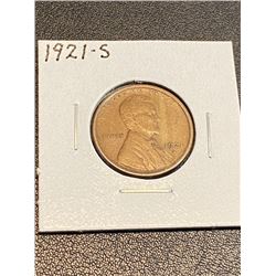 1921 S Lincoln Wheat Cent
