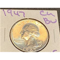 1947 CH BU Washington Quarter