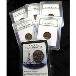 Starter Coin Collection Lot 5 Wheat -1-State 25c