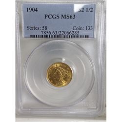 1904 PCGS MS 63 $2.5 Gold Liberty -