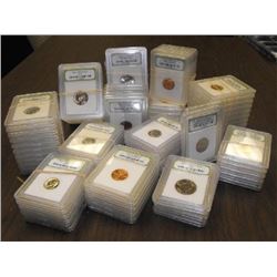 50 pcs. BU and Proof Coins in Slabs