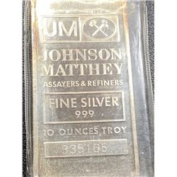 10 oz. Johnson Matthey Silver Bar