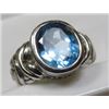 Image 1 : Sterling Silver and Natural Blue Topaz Ring