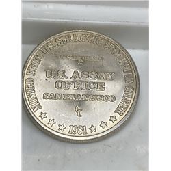 1981 San Francisco Assayers 1 oz Silver Round