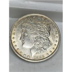 1888 Better Date Au Plus Morgan Dollar