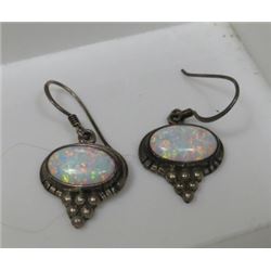 Sterling Silver and Opal Earrings