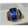 Image 1 : Vermeil over Sterling Ring - Quartz Stones