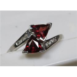 Sterling Silver and Garnet Ring