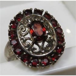 Sterling Silver and Garnet Ring