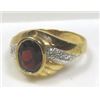 Image 1 : Vermeil over Sterling Garnet Ring