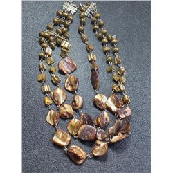 Stone Fashion Necklace - Multi Strand