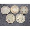 Image 1 : Lot of 5 Barber Half Dollars