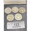 Image 2 : Lot of 5 Barber Half Dollars
